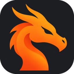 Dragon IDE logo, an orange dragon head
